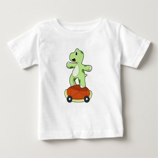 Schildkröte mit Muschel als Skateboard Baby T-shirt (Vorderseite)