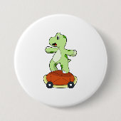 Schildkröte mit Muschel als Skateboard Button (Vorderseite)