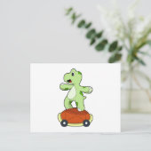 Schildkröte mit Muschel als Skateboard Postkarte (Stehend Vorderseite)