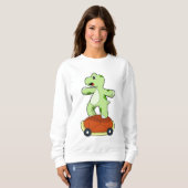 Schildkröte mit Muschel als Skateboard Sweatshirt (Vorne ganz)