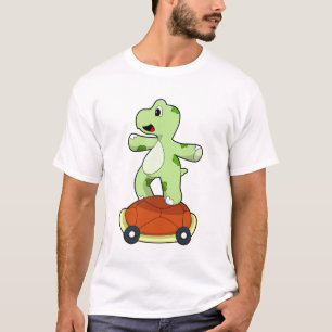 Schildkröte mit Muschel als Skateboard T-Shirt