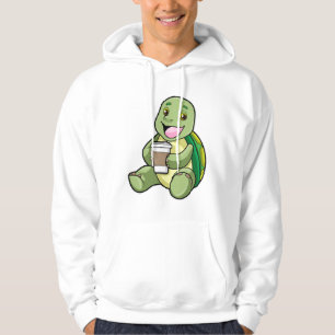 Schildkröte mit Muschel und Kaffee zum Mitnehmen Hoodie