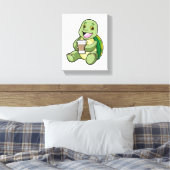 Schildkröte mit Muschel und Kaffee zum Mitnehmen Leinwanddruck (Insitu (Schlafzimmer))