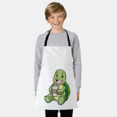 Schildkröte mit Muschel und Kaffee zum Mitnehmen Schürze (Getragen)