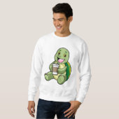 Schildkröte mit Muschel und Kaffee zum Mitnehmen Sweatshirt (Vorne ganz)
