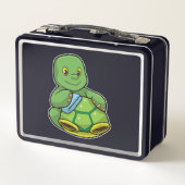 Schildkröte mit Muschel und Reinigen Metall Brotdose (Rückseite)