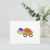 Schildkröte mit Panzer als Auto Postkarte (Stehend Vorderseite)