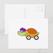 Schildkröte mit Panzer als Auto Postkarte (Vorne/Hinten)