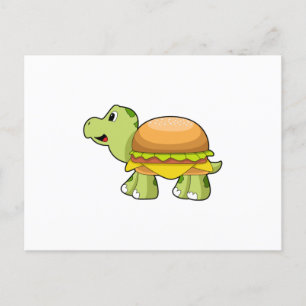 Schildkröte mit Panzer als Burger.PNG Postkarte