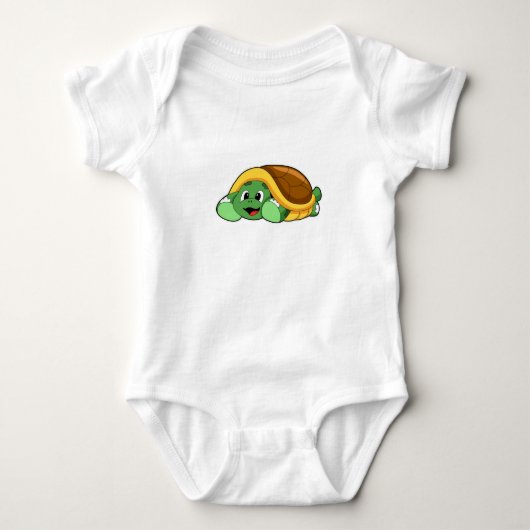 Schildkröte mit Panzer als Decke Baby Strampler (Vorderseite)