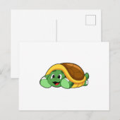 Schildkröte mit Panzer als Decke Postkarte (Vorne/Hinten)
