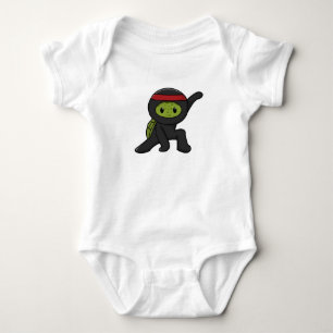 Schildkröte mit Panzer als Ninja Baby Strampler
