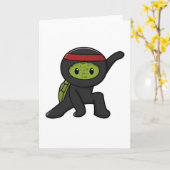 Schildkröte mit Panzer als Ninja Karte (Gelbe Blume)