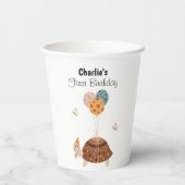 Schildkröte mit Party-Hut, Geburtstag Pappbecher (Rückseite)