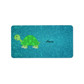 Schildkröte mit personalisiertem Namen Adressaufkleber