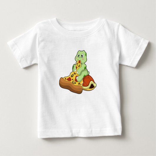 Schildkröte mit Pizza Baby T-shirt (Vorderseite)