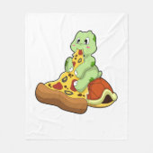 Schildkröte mit Pizza Fleecedecke (Vorderseite)