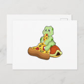 Schildkröte mit Pizza Postkarte (Vorne/Hinten)