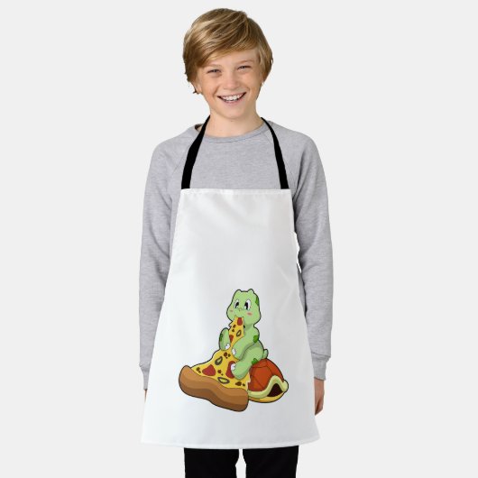 Schildkröte mit Pizza Schürze (Getragen)