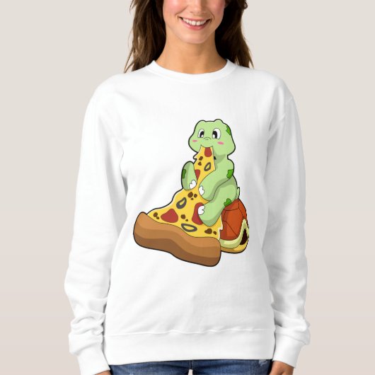 Schildkröte mit Pizza Sweatshirt (Vorderseite)