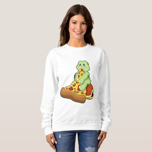 Schildkröte mit Pizza Sweatshirt (Vorne ganz)
