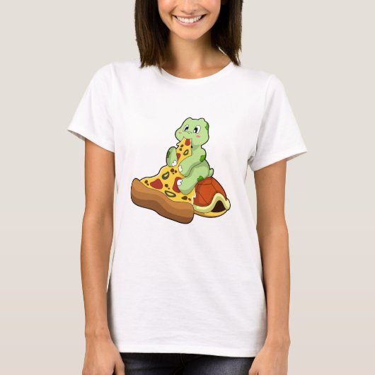 Schildkröte mit Pizza T-Shirt (Vorderseite)