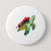 Schildkröte mit Rakete Button (Vorderseite)