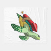 Schildkröte mit Rakete Fleecedecke (Vorderseite (Horizontal))