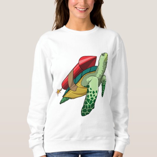 Schildkröte mit Rakete Sweatshirt (Vorderseite)