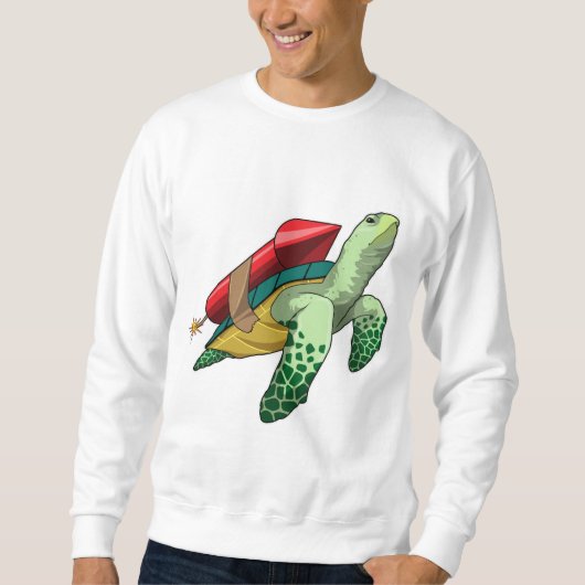 Schildkröte mit Rakete Sweatshirt (Vorderseite)