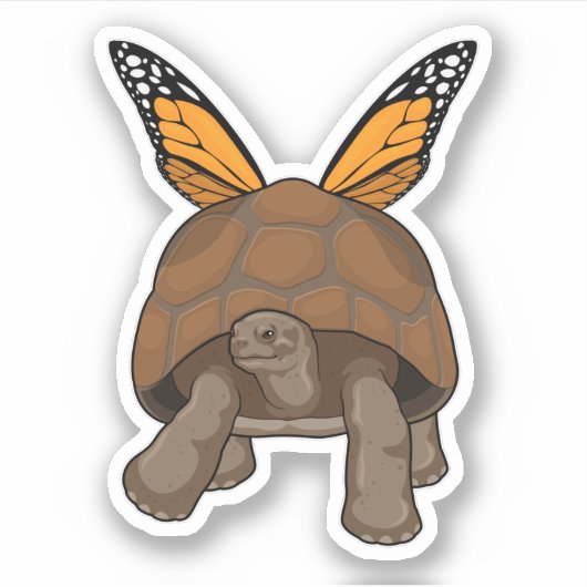 Schildkröte mit Regenbogenfarben Aufkleber (Vorderseite)