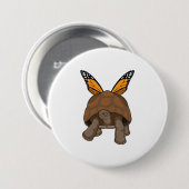 Schildkröte mit Regenbogenfarben Button (Vorne & Hinten)