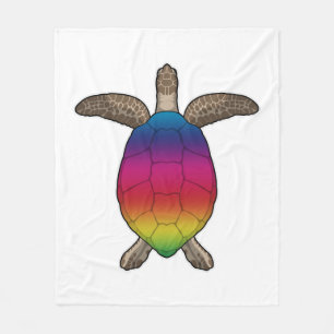 Schildkröte mit Regenbogenfarben Fleecedecke
