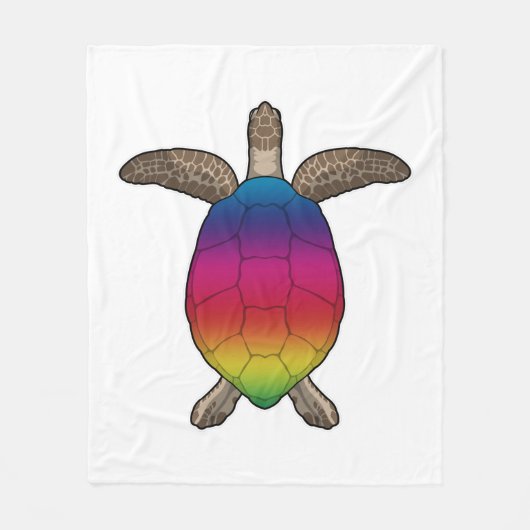Schildkröte mit Regenbogenfarben Fleecedecke (Vorderseite)