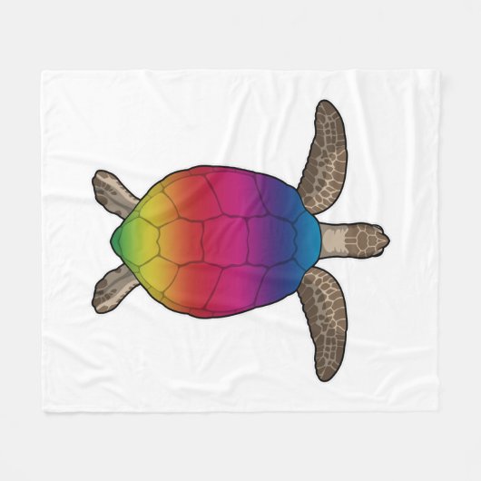 Schildkröte mit Regenbogenfarben Fleecedecke (Vorderseite (Horizontal))