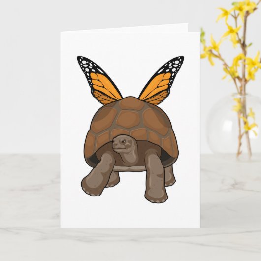 Schildkröte mit Regenbogenfarben Karte (Gelbe Blume)