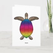 Schildkröte mit Regenbogenfarben Karte (Rückseite)