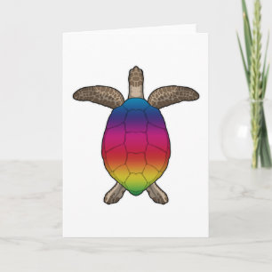 Schildkröte mit Regenbogenfarben Karte