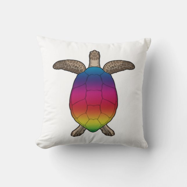 Schildkröte mit Regenbogenfarben Kissen (Vorderseite)