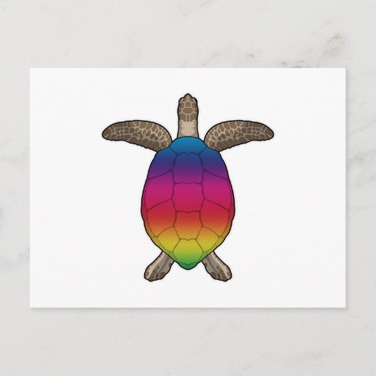 Schildkröte mit Regenbogenfarben Postkarte (Vorderseite)