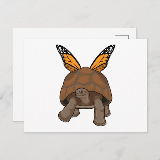 Schildkröte mit Regenbogenfarben Postkarte (Vorne/Hinten)