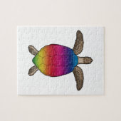 Schildkröte mit Regenbogenfarben Puzzle (Horizontal)