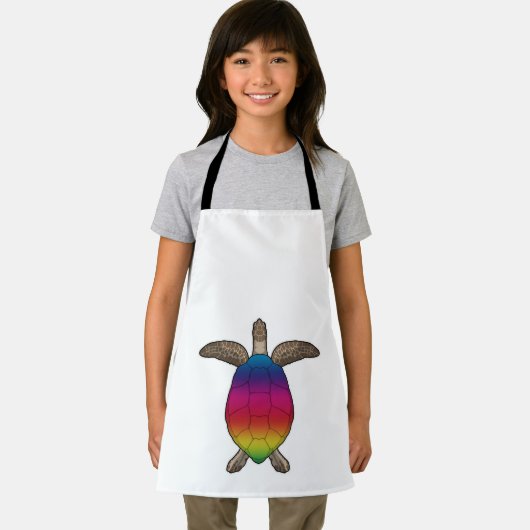 Schildkröte mit Regenbogenfarben Schürze (Insitu)