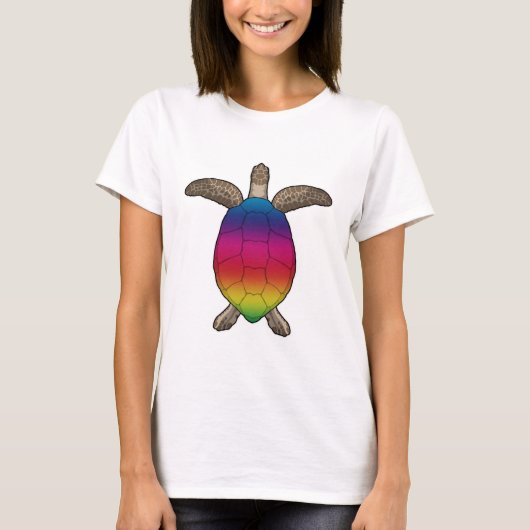 Schildkröte mit Regenbogenfarben T-Shirt (Vorderseite)