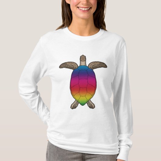 Schildkröte mit Regenbogenfarben T-Shirt (Vorderseite)