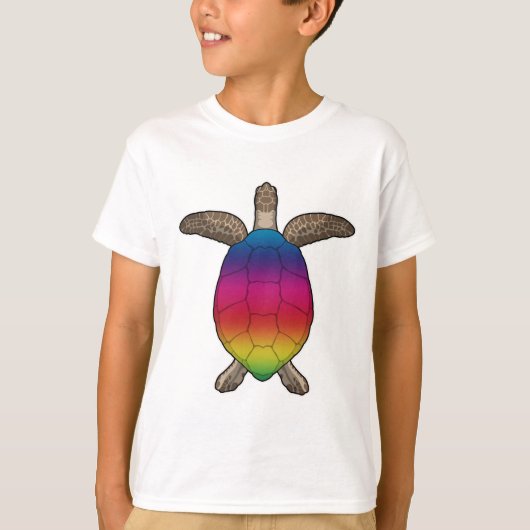 Schildkröte mit Regenbogenfarben T-Shirt (Vorderseite)