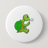 Schildkröte mit Seifenblasen Button (Vorderseite)