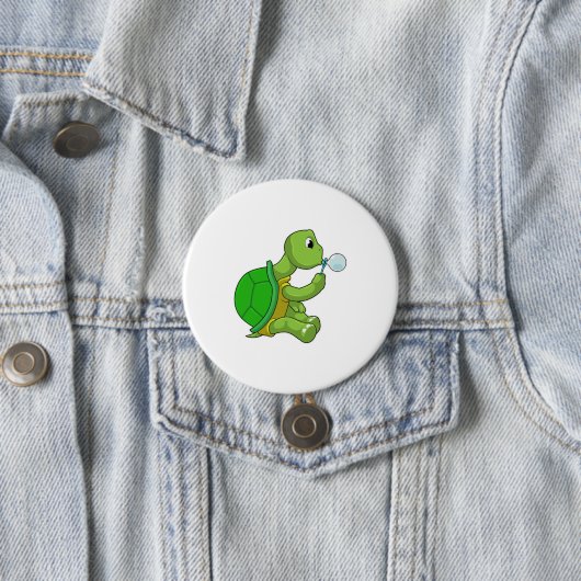 Schildkröte mit Seifenblasen Button (Beispiel)