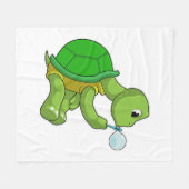 Schildkröte mit Seifenblasen Fleecedecke (Vorderseite (Horizontal))