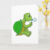 Schildkröte mit Seifenblasen Karte (Gelbe Blume)